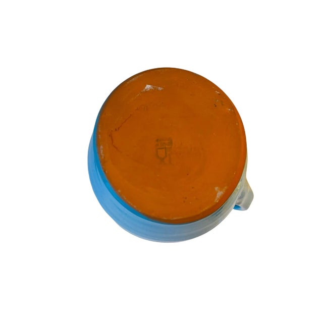 Ceramic Vintage Hand-Crafted Ceramic Blue & Brown Glaze Pitcher For Sale - Image 7 of 10