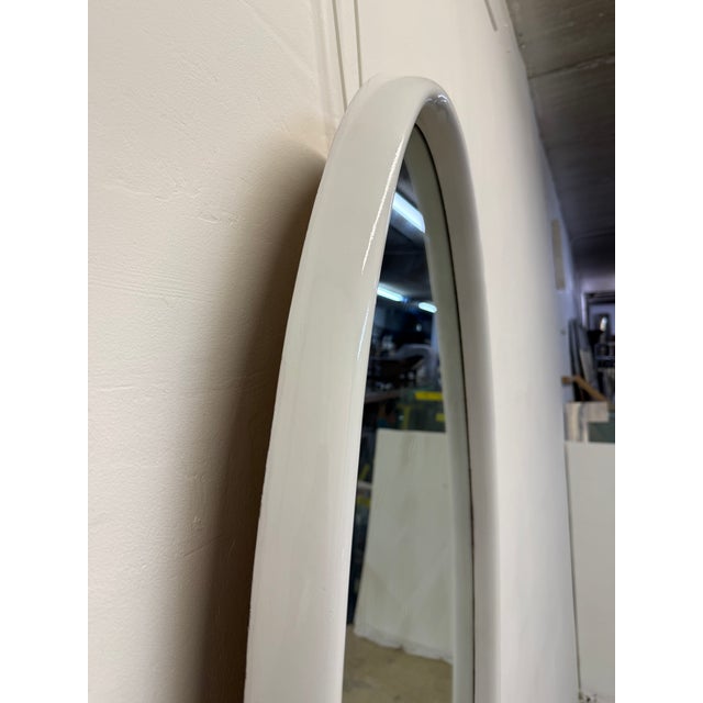 Wood Mid-Century White Lacquer Wall Mirror, American Mirror Company 1966 For Sale - Image 7 of 12