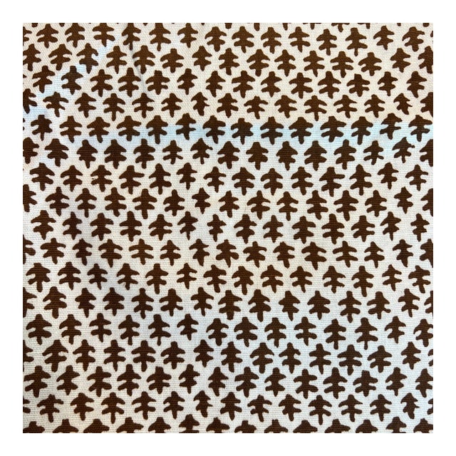 Sister Parish Burmese in Chocolate Brown Cotton Linen Fabric- 2 Yards For Sale