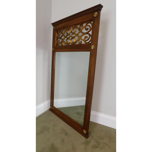 Regency Style Partial Gilt Reticulated Panel Trumeau Mirror by Union National For Sale - Image 9 of 12