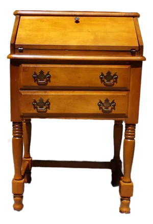 Vintage Solid Maple Slant Top Writing Desk Drop Front Secretary Desk