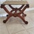 Late 20th Century Late 20th Century Curule Style Carved Wood Stool Collapsible X Base Fabric Seat For Sale - Image 5 of 10