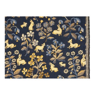 Brunschwig & Fils 1.6 Yards X 51" "Perceval" Upholstery Fabric Blue Remnant Designer Textile For Sale