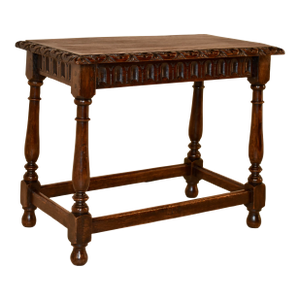Late 19th Century English Oak Carved Stool