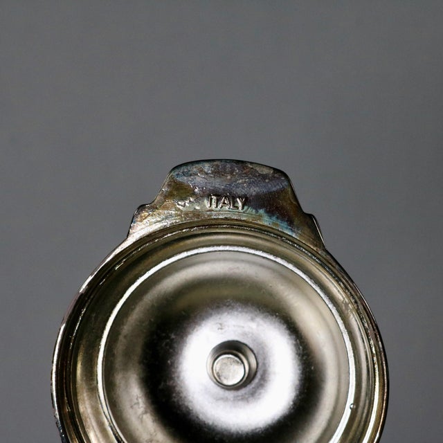 1960s Vintage 1960s Mid-Century Italian Cut Glass and Silverplate Claret Jug For Sale - Image 5 of 13