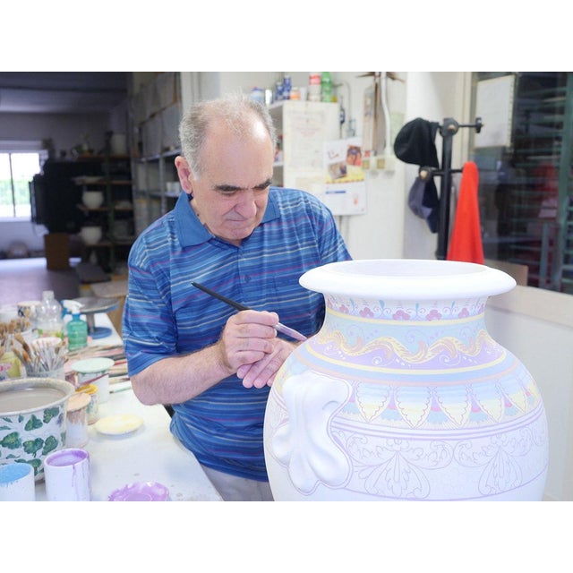 Traditional Collectible Majolica Vase For Sale - Image 3 of 5