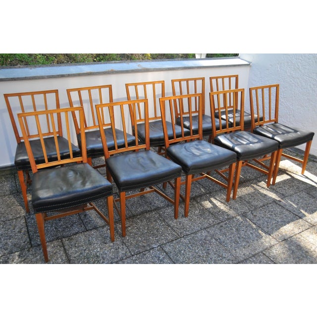 Modern Modernist Model 620 Chairs in Walnut by Josef Frank for Svenskt Tenn, 1940s, Set of 10 For Sale - Image 3 of 18