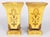 A lovely large pair of antique Neoclassical style French yellow and gold footed jardinieres /cachepots / vases on...