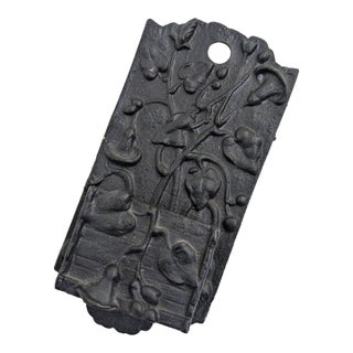 Victorian Art Nouveau Cast Iron Match Stick Holder Wall Mount For Sale