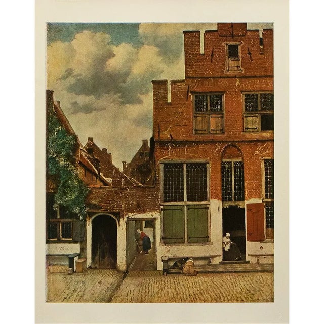 Circa 1950s "Street in Delft" Vintage Full Color Print After Vermeer For Sale - Image 4 of 6