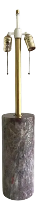 1960s Cylindrical Italian Multi Color Marble Table Lamp