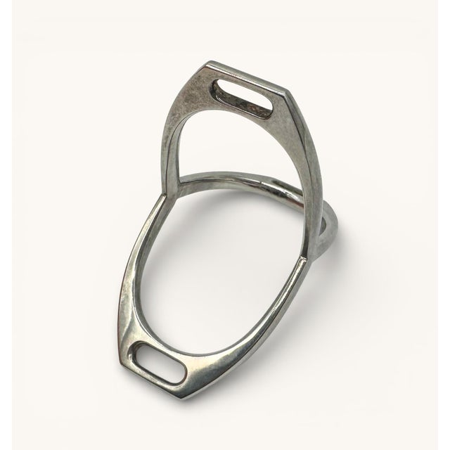 Hermès Signed Vintage Hermes Stirrup Napkin Rings With Giftbox - Set of 12 For Sale - Image 4 of 7