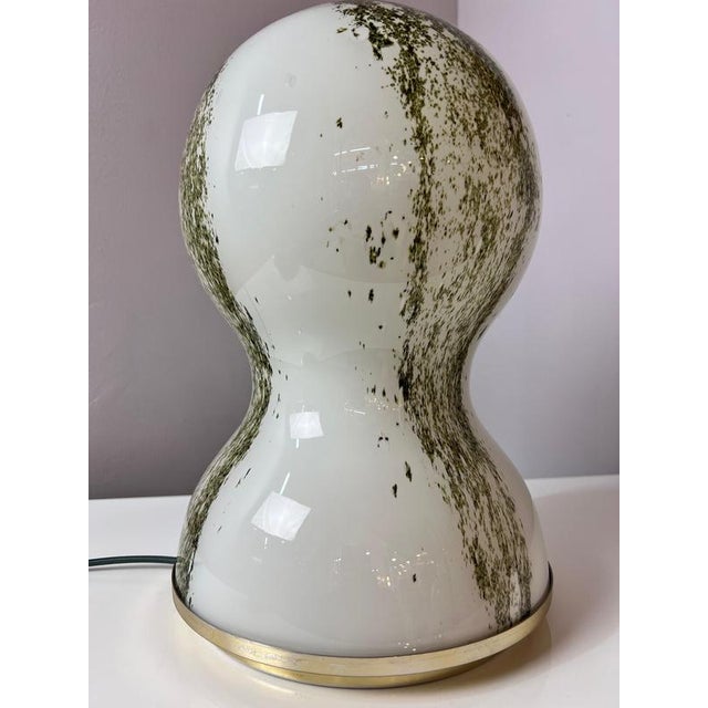 Green and White Glass Table Lamp from Doria For Sale - Image 6 of 11