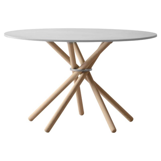 Hector Concrete Top and Light Oak Legs Dining Table 120 by Eberhart Furniture For Sale - Image 12 of 12