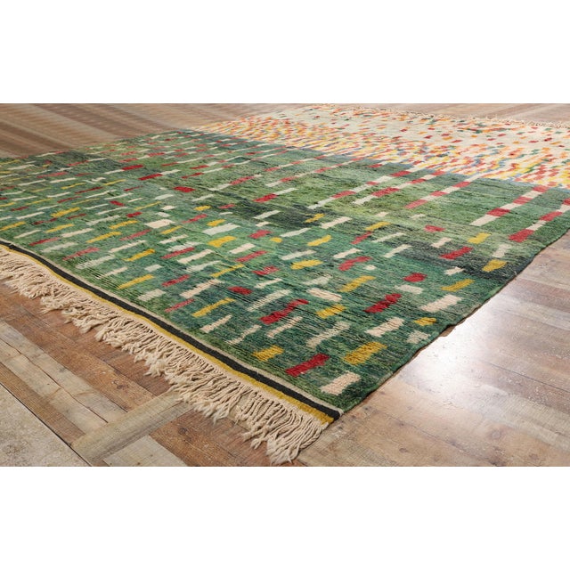 Textile Modern Beni Mrirt Moroccan Rug - 11'08 X 14'01 For Sale - Image 7 of 9