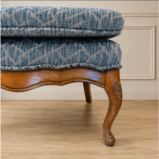 Vintage French Style Velvet Chair (2 Available) For Sale - Image 4 of 5