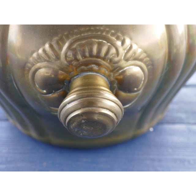 Vintage Large Brass Sculpted Lidded Pot For Sale - Image 12 of 12