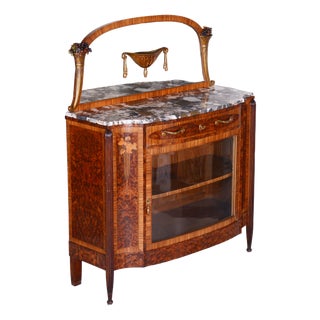 Art Deco French Mahogany, Marble and Bronze Buffet by Paul Follot, 1920s For Sale