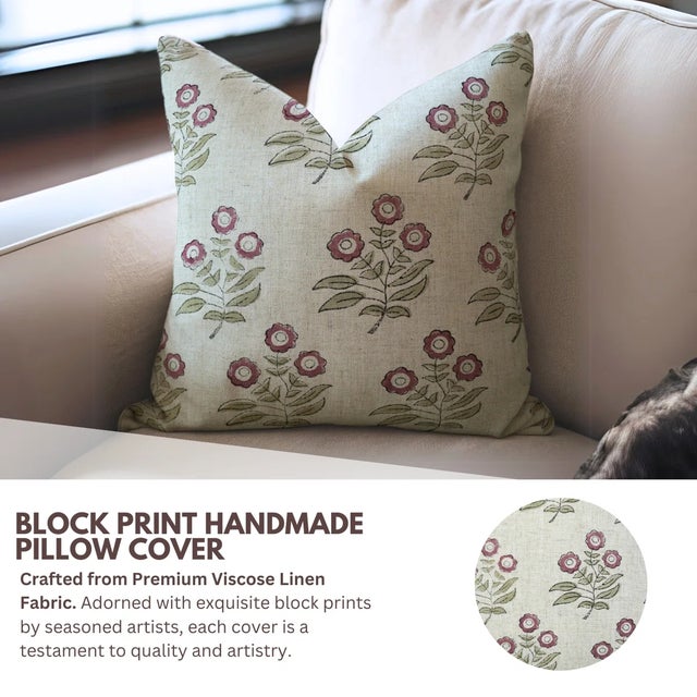 The Neha cushion cover showcases an elegant hand block print that reflects timeless charm and subtle sophistication....