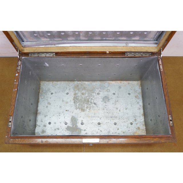 Large Antique Victorian Quartersawn Oak Tin Lined Cigar Humidor Storage Box Chest 21" For Sale - Image 17 of 18