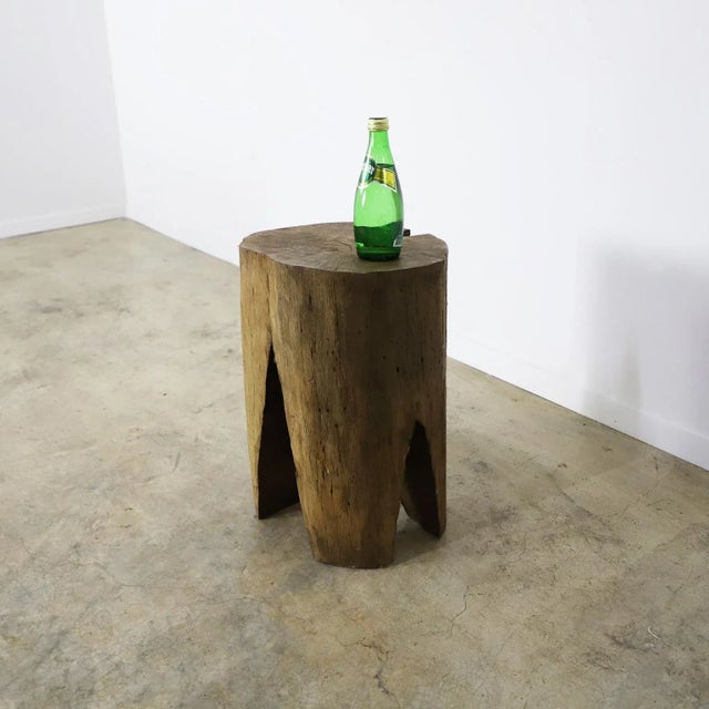 Petite Stool Made in Solid Wood For Sale - Image 4 of 4