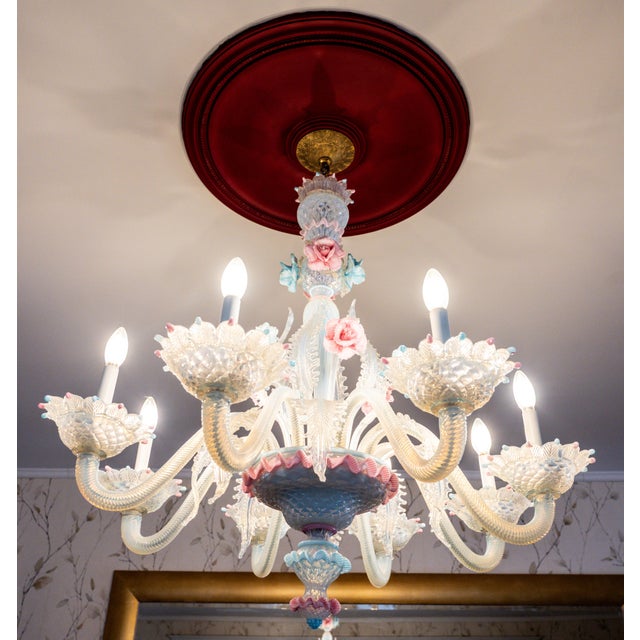 An exceptional and fully documented 1977 Murano chandelier by Vetreria Artistica Stefano, Murano, Italy. This rare eight-...