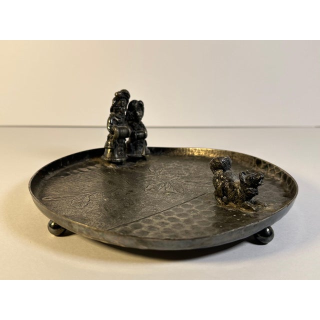 Victorian 19th Century Victorian Silver-Plated Card Tray: Kate Greenaway Derby Silver Co. For Sale - Image 3 of 10
