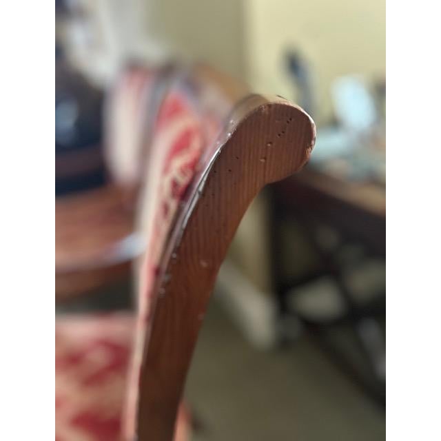 Wood Pair of French Wood Framed Upholstered Dining Chairs For Sale - Image 7 of 9