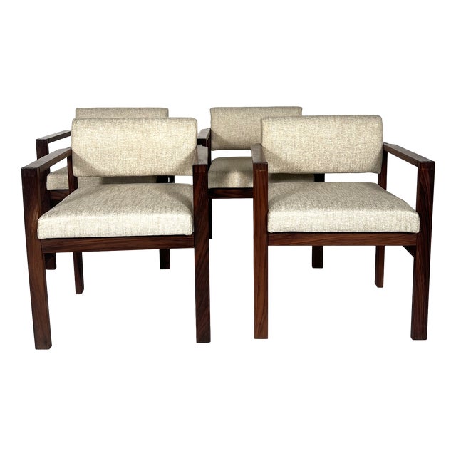 Mid-Century Bridge Armchairs, Italy, 1970s, Set of 4 For Sale