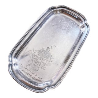 Antique Silver Tip Tray From the Cafe Des Beaux Arts Nyc For Sale