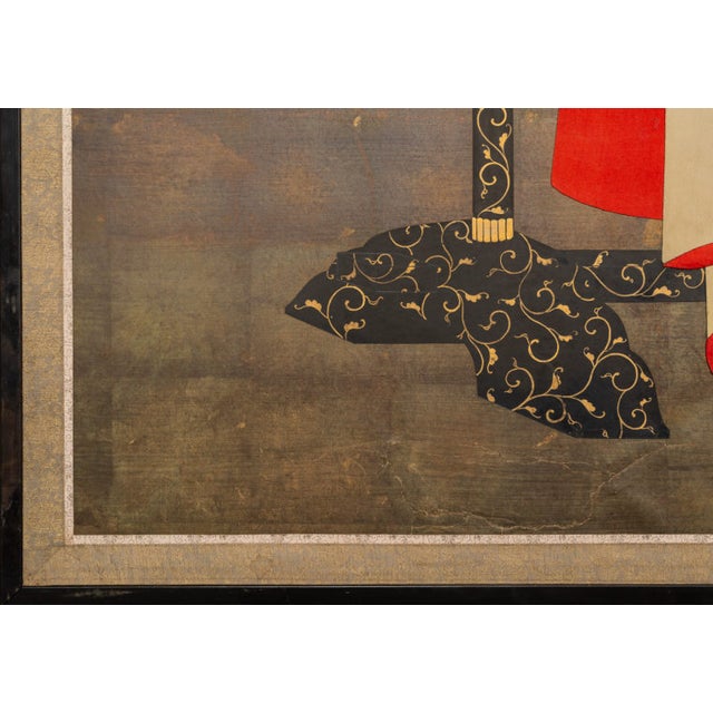 1920s Vintage Japanese Two Panel Kimono Screen For Sale - Image 10 of 11
