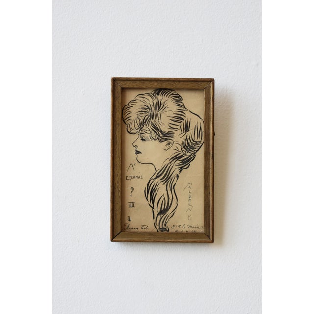 Antique Gibson Girl-Style Illustration on Postcard, Circa Early 20th Century For Sale - Image 11 of 11