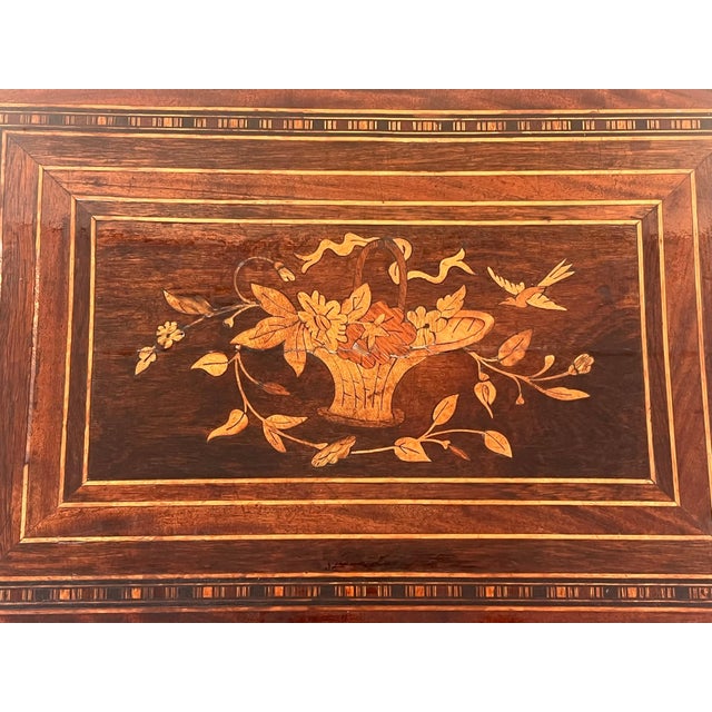 Late 19th Century Late 19th Century Sewing Table Napoleon III Wood Marquetry and Brass, France For Sale - Image 5 of 18