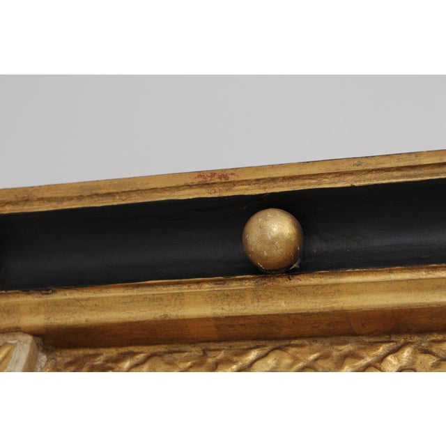 Gold Vintage Italian Ebonized and Gilt Gold Wall Mirror For Sale - Image 8 of 13