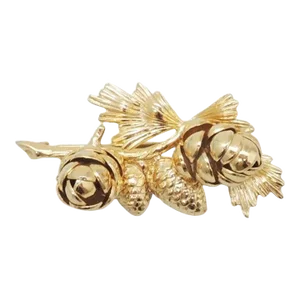 Vintage 1950s Signed Napier 3D Acorns Brooch