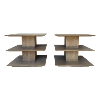 Revelation Modern Cersued Oak Stash It Side Table Pair For Sale