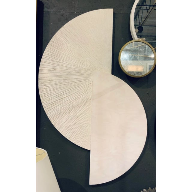 Light Beige Finished Carved Wood Wall Sculpture For Sale - Image 4 of 4