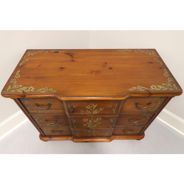 Pulaski French Country Pine Bachelor Chest With Painted Floral Motif