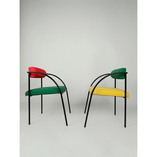Postmodern Chairs Model Vienna attributed to Rodney Kinsman for Bieffeplast, 1980s, Set of 4 For Sale - Image 10 of 18