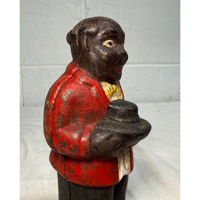 Antique Original Early 1900's Uncle Moses Cast Iron Coin Still Bank Americana For Sale - Image 12 of 12