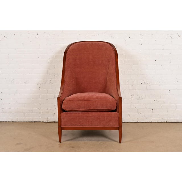 A gorgeous Modern Regency or Art Deco style tub chair or slipper chairs By John Widdicomb USA, Circa Late 20th Century...