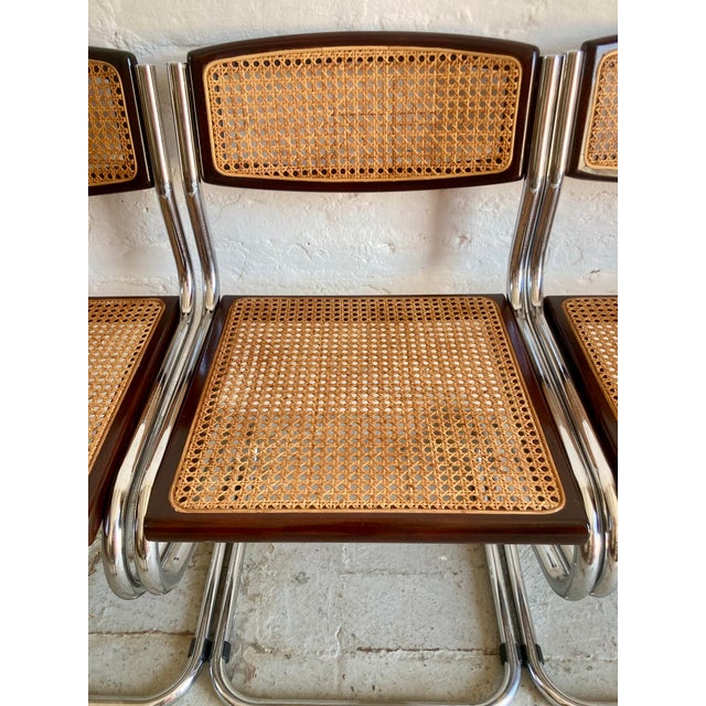 Vintage Cantilever Chairs with Vienna Straw, 1970s, Set of 6 For Sale - Image 13 of 15