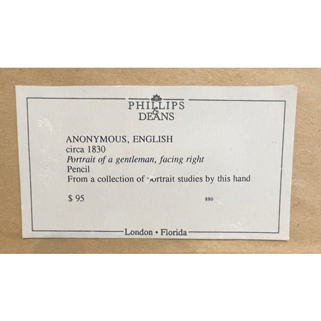 Pair of Framed 1820s English Portrait Drawings of Men For Sale - Image 10 of 11
