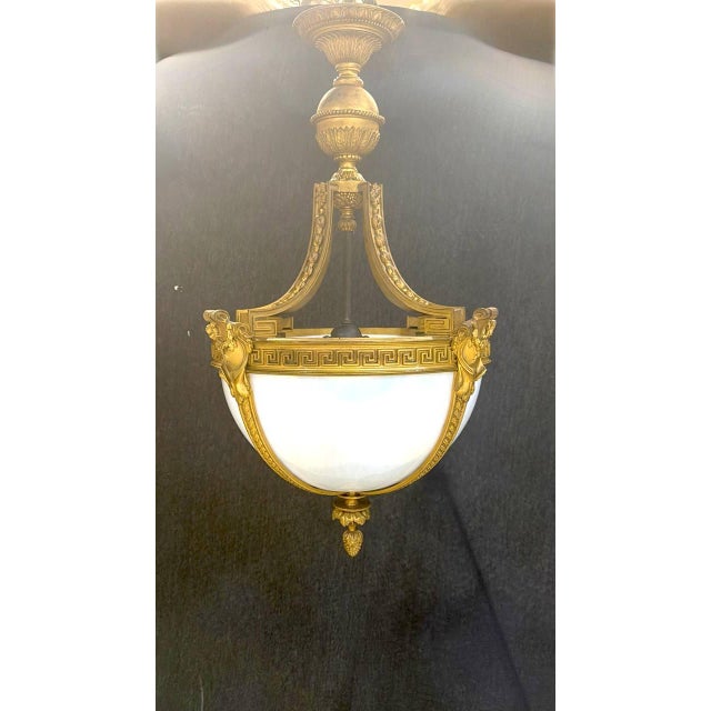 Edward F. Caldwell & Co. Late 19th Century Caldwell Bronze and Glass Light Fixture For Sale - Image 4 of 10