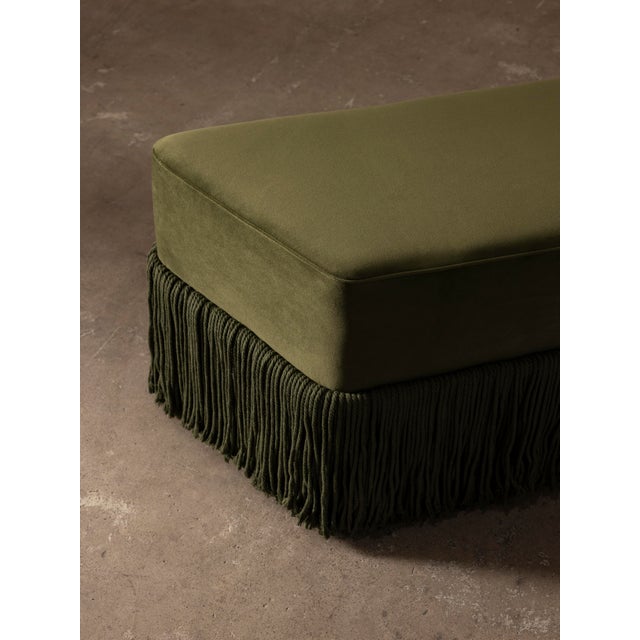Allard Fringed Bench, Sage For Sale - Image 6 of 6