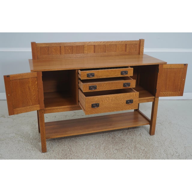 Arts & Crafts Stickley Mission Oak Arts and Crafts Sideboard For Sale - Image 3 of 18