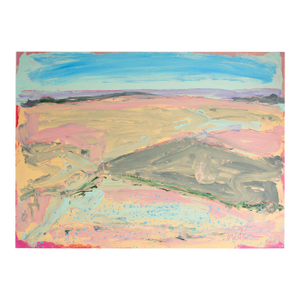 1980s Abstract Acrylic on Paper Painting Signed by Harry Hilson