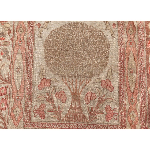 Antique Persian Tabriz Copper, Terracotta and Ivory Hand Knotted Wool Rug For Sale - Image 10 of 11