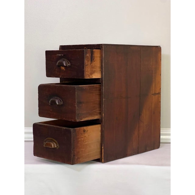 Arts and Crafts Period Small Oak Chest of Three Drawers, Handcrafted, C. 1910 For Sale - Image 4 of 12
