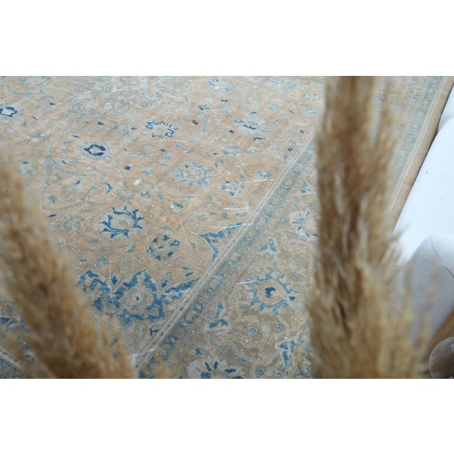 Brown 1970s Vintage Persian Handmade Wool Cotton Light Brown Area Rug For Sale - Image 8 of 11